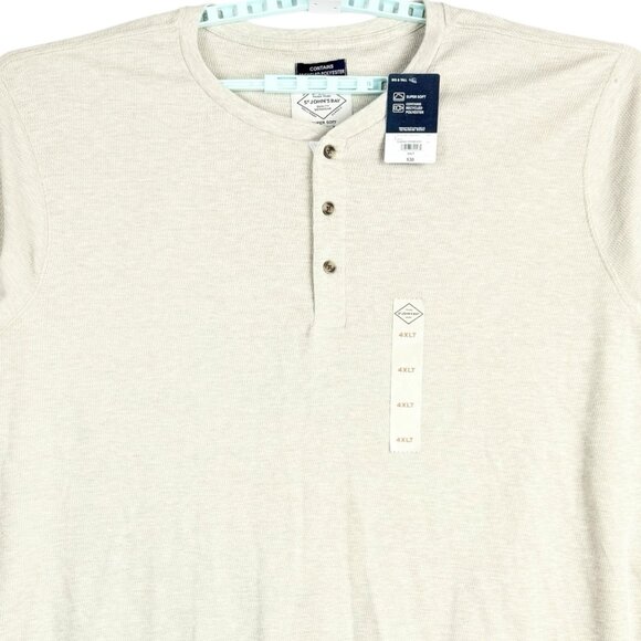 St Johns Bay Men's Big/Tall Super Soft Pullover Stone Henley Shirt Size 4XLT NWT - Picture 3 of 10